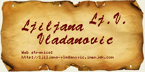 Ljiljana Vladanović vizit kartica